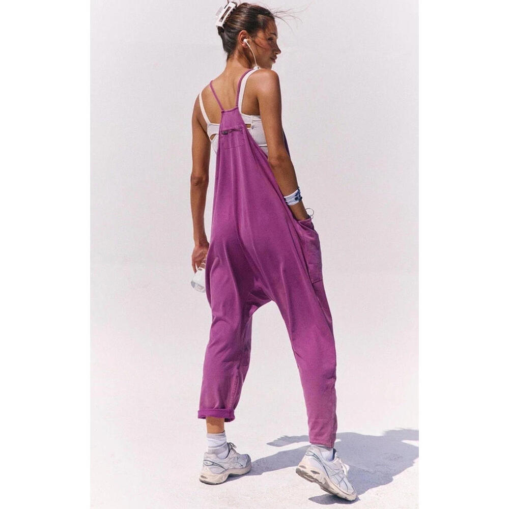 NWT Free People FP Movement Women's Size L Hot Shot Jumpsuit Deep Mulberry L - Picture 5 of 11